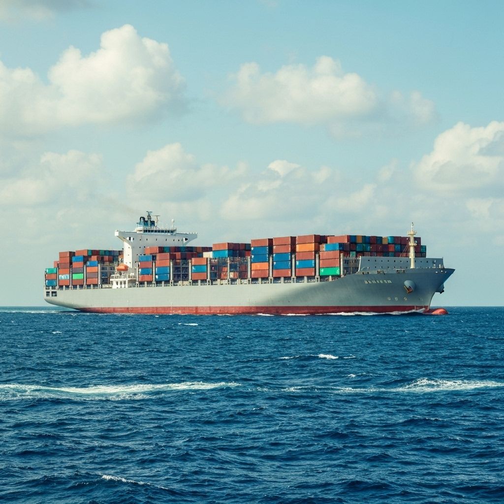 Armada kapal kontainer di laut